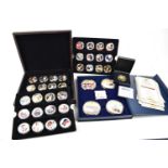 A group of commemorative coins to include Portraits of Princess Diana medallion set, a Brexit gold