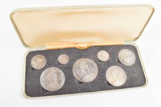 An 1887 Queen Victoria Jubilee silver coin set in a fitted case.