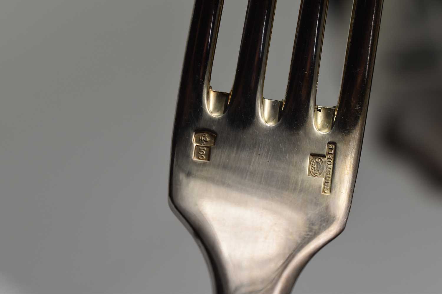 A set of Christofle plated flatwares comprising eight knives, butter knives, forks, dessert forks, - Image 6 of 6