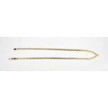 An Italian 9ct gold herringbone necklace of wishbone form, with engraved decoration, 5.2g.