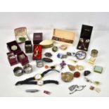 A group of collectables, some silver, to include a silver sliding photo frame locket, Jade