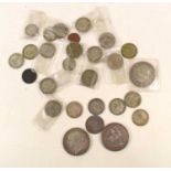 A quantity of GB coins, George III and later to include silver florins, Queen Victorian young head