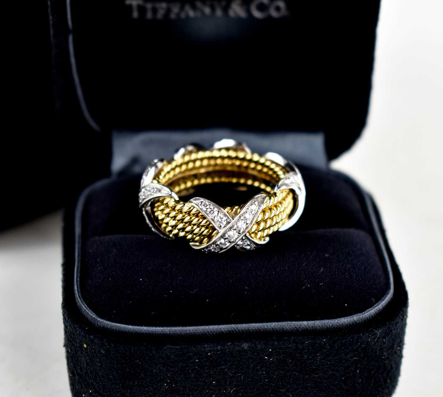 A Tiffany & Co by Schlumberger Studios 18ct gold and diamond ring, composed of four yellow gold - Image 4 of 14