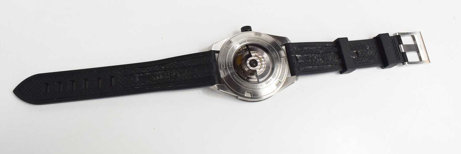 A Montblanc Timekeeper Automatic wristwatch, the black signed dial, numbered five to sixty, at - Image 3 of 4