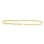 A 9ct gold ropetwist bracelet, with circular clasp, 0.79g.