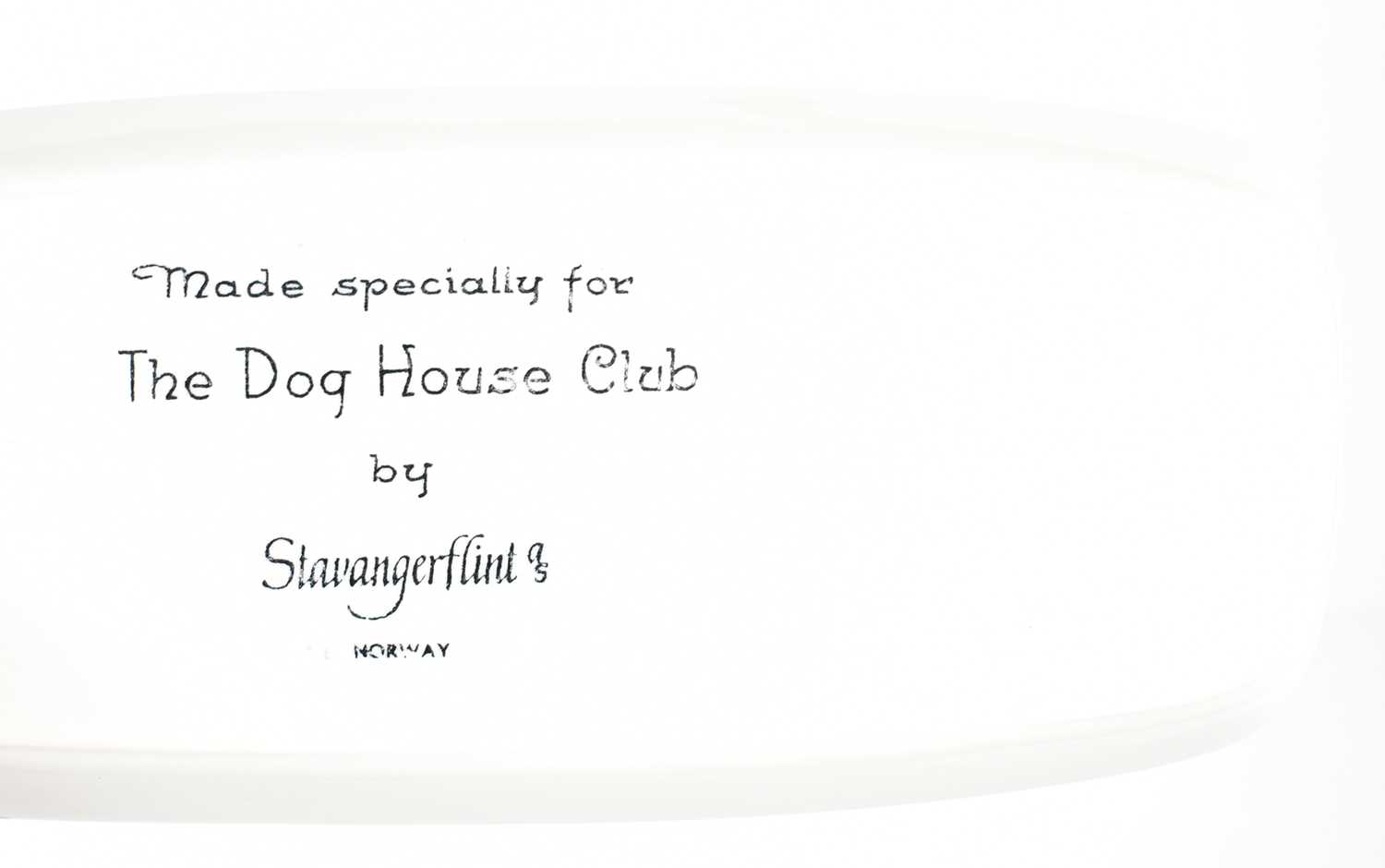 A Ceramic dish made specially for The Dog House Club by Stavangerflint of Norway featuring the - Image 2 of 2