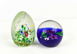 Two Caithness of Scotland glass paperweights: Secret Garden 85/100 and Whitefriars Floral