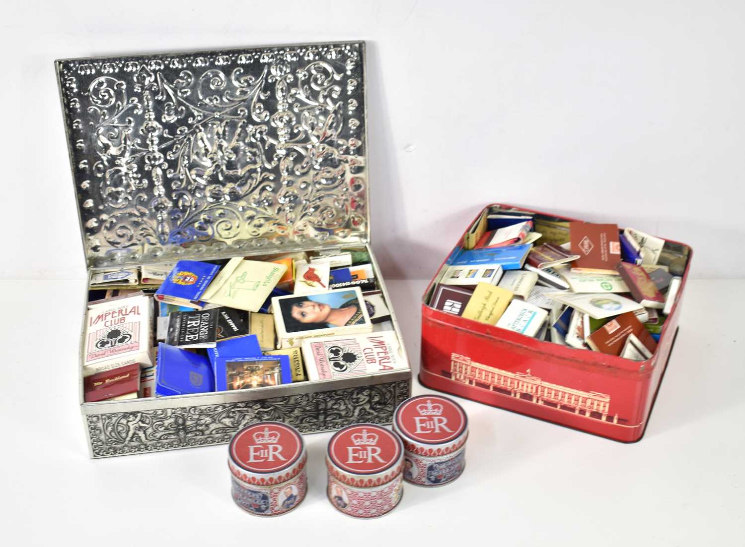 A large collection of matchbooks, matches and sewing sets, mostly still full and unused,
