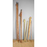 A group of antique fishing rods to include examples by D. Duguid of Aberdeen, A.E Rudge & Son "The