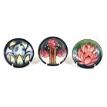 A group of three Moorcroft pin dishes, Roses Ecossais by Emma Bossons 2013, limited edition 5/75,