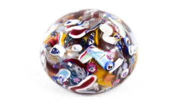 A rare Pietro Biagalia scrambled paperweight signed and dated 1843, formed from short lengths of