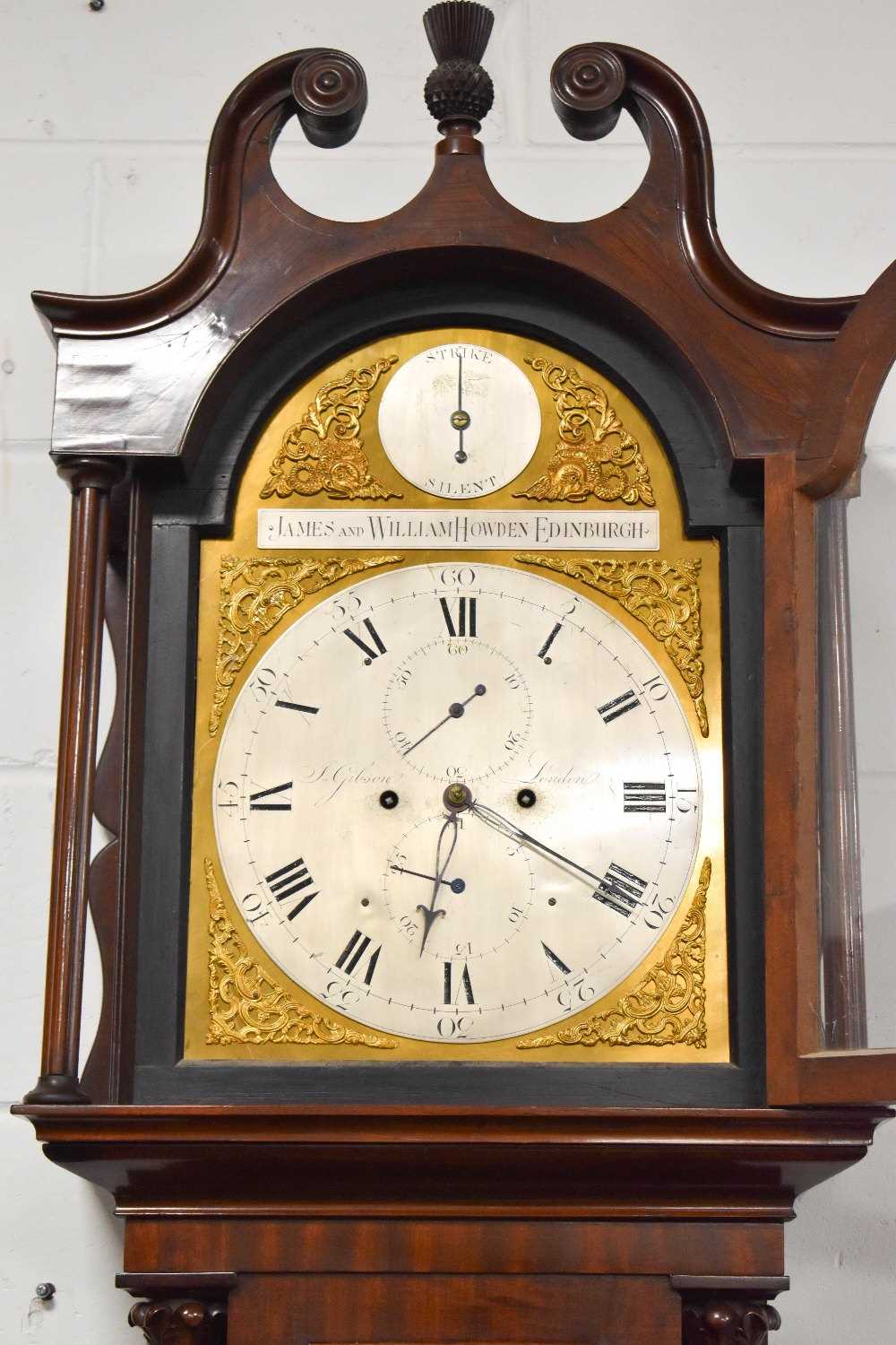 A Scottish Georgian mahogany longcase clock by J. Gibson of London, the brass clock face with - Image 3 of 3