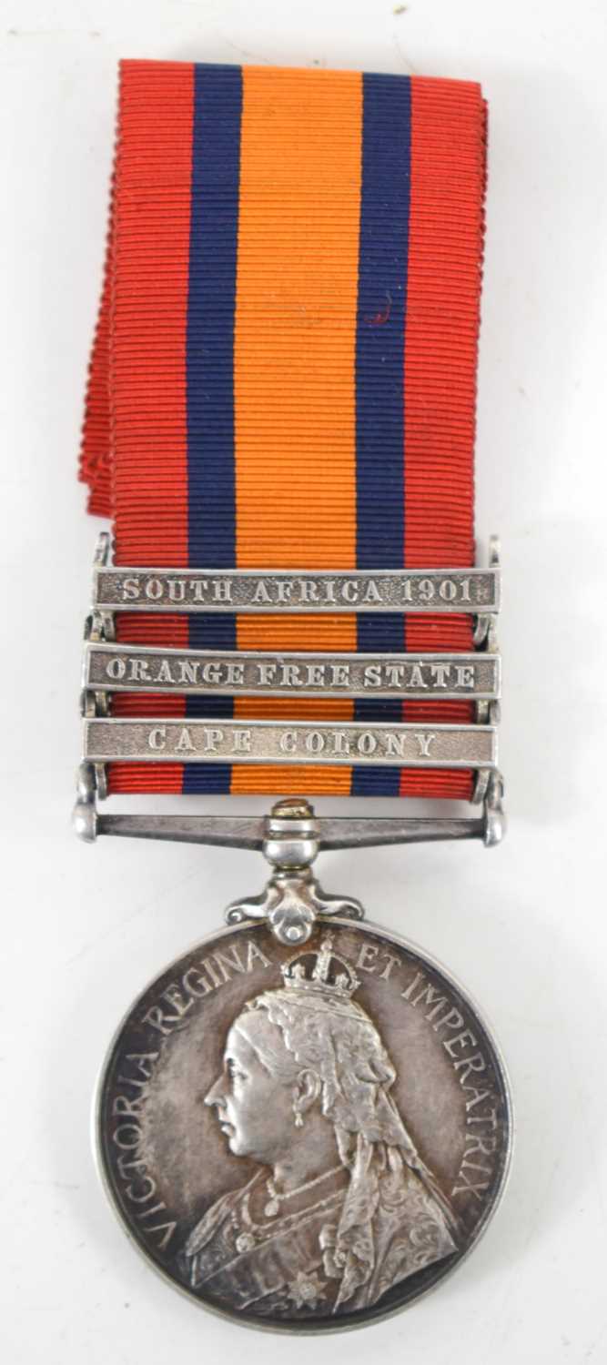 A Queen's South Africa medal with clasps to 3rd class trooper S.J Smith of the South African