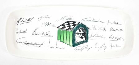 A Ceramic dish made specially for The Dog House Club by Stavangerflint of Norway featuring the