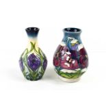 Two Moorcroft vases by Rachel Bishop, dated 2009 to the base alongside signature and makers mark,