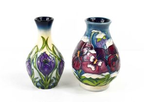 Two Moorcroft vases by Rachel Bishop, dated 2009 to the base alongside signature and makers mark,