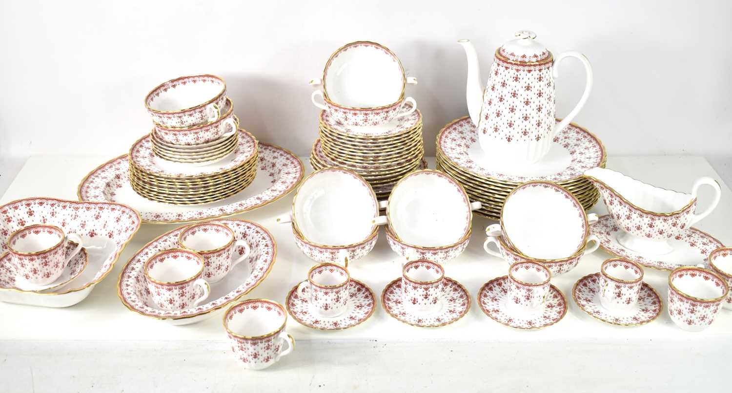 A Spode part dinner / tea service in the Fleur De Lys pattern, the set includes teapot, cups,