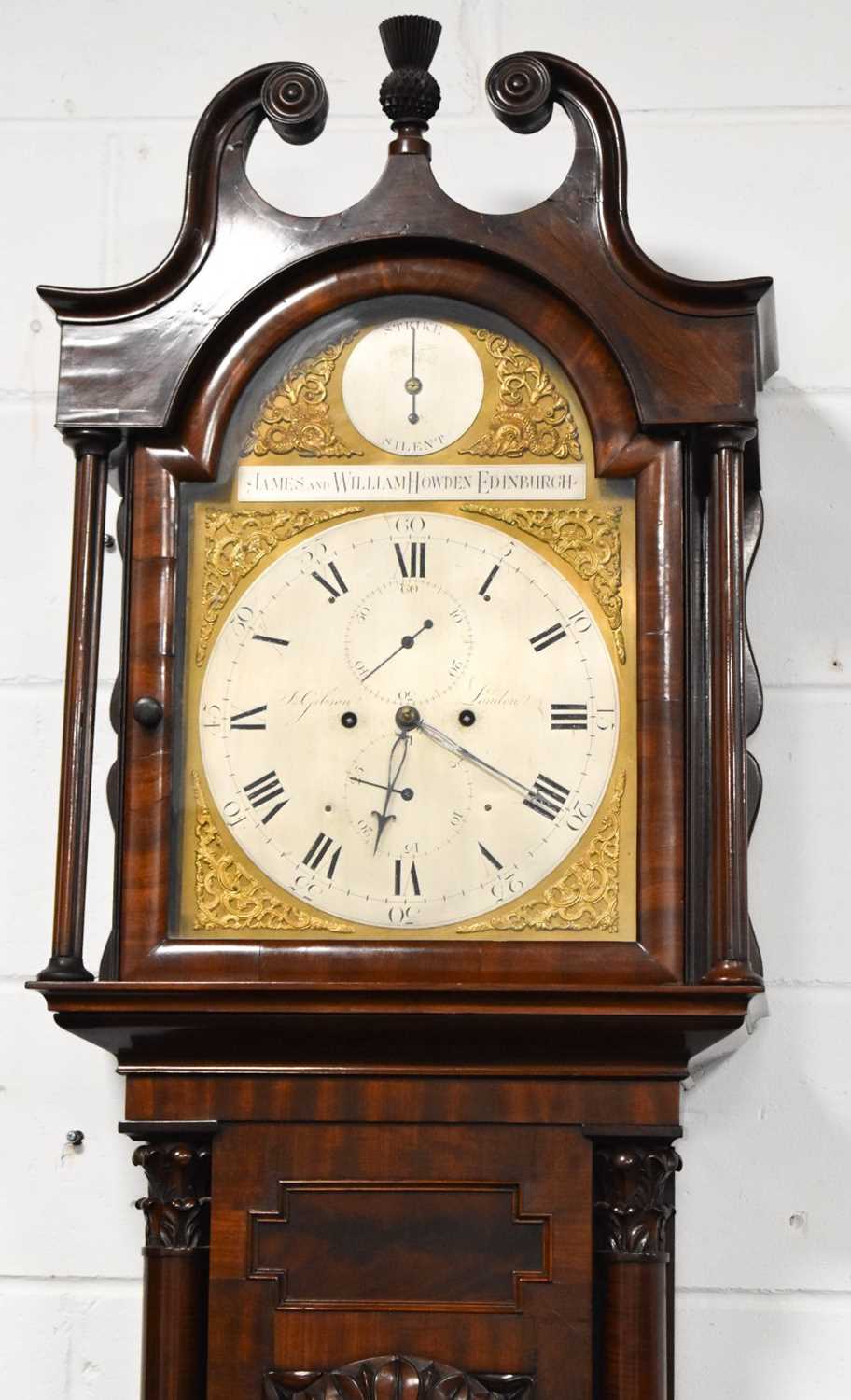 A Scottish Georgian mahogany longcase clock by J. Gibson of London, the brass clock face with - Image 2 of 3