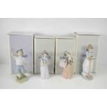A group of Lladro porcelain, to include Gone Shopping, New Shoes, Flying Free, Sunday Prayer, all