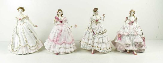 A group of four Royal Worcester fine bone China limited edition figurines: Royal Debut, The