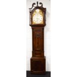 A Scottish Georgian mahogany longcase clock by J. Gibson of London, the brass clock face with