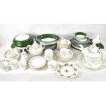 A group of ceramics to include a Wedgewood sage green and white part dinner service together with