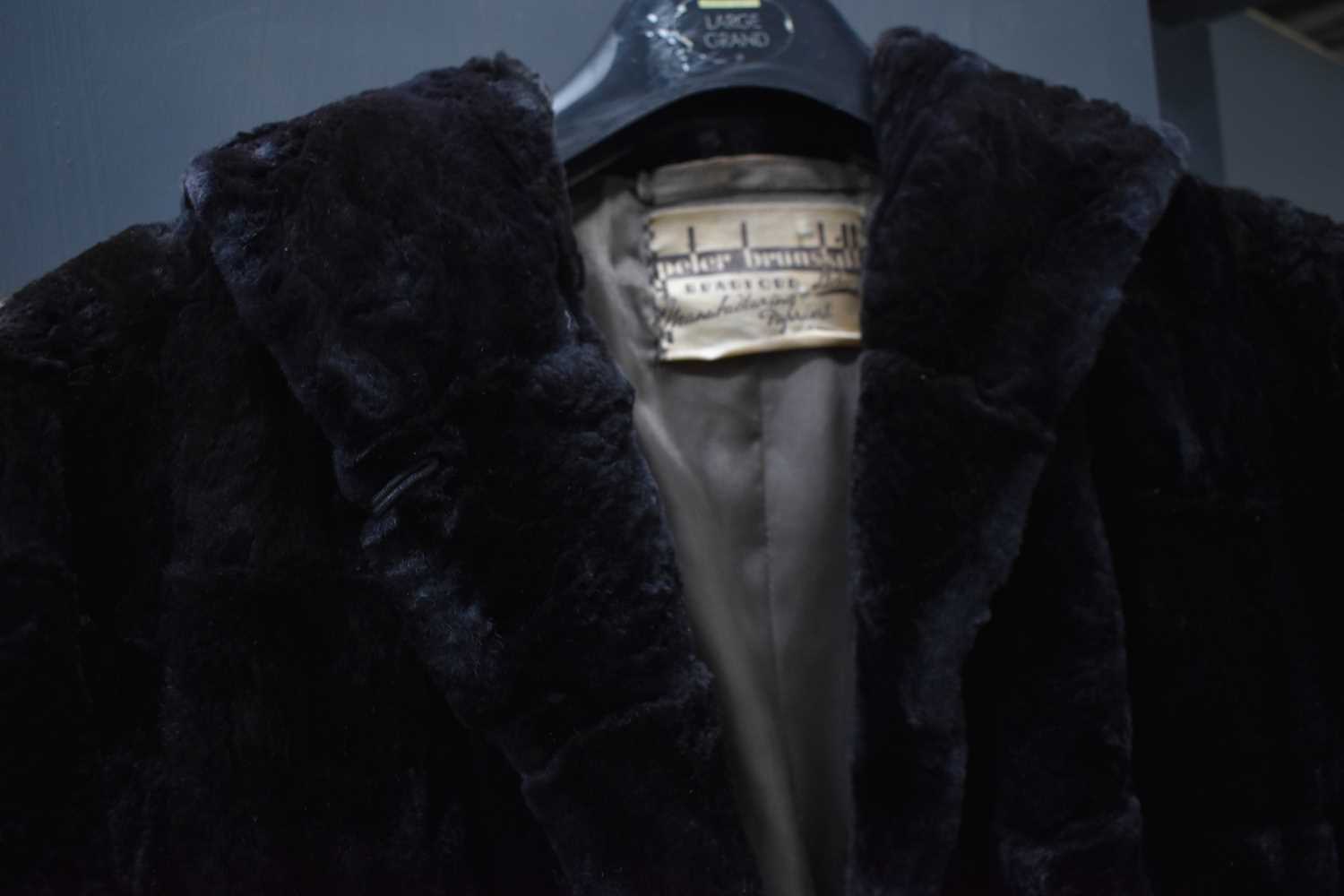 A black moleskin coat, and a musquash jacket. - Image 2 of 2