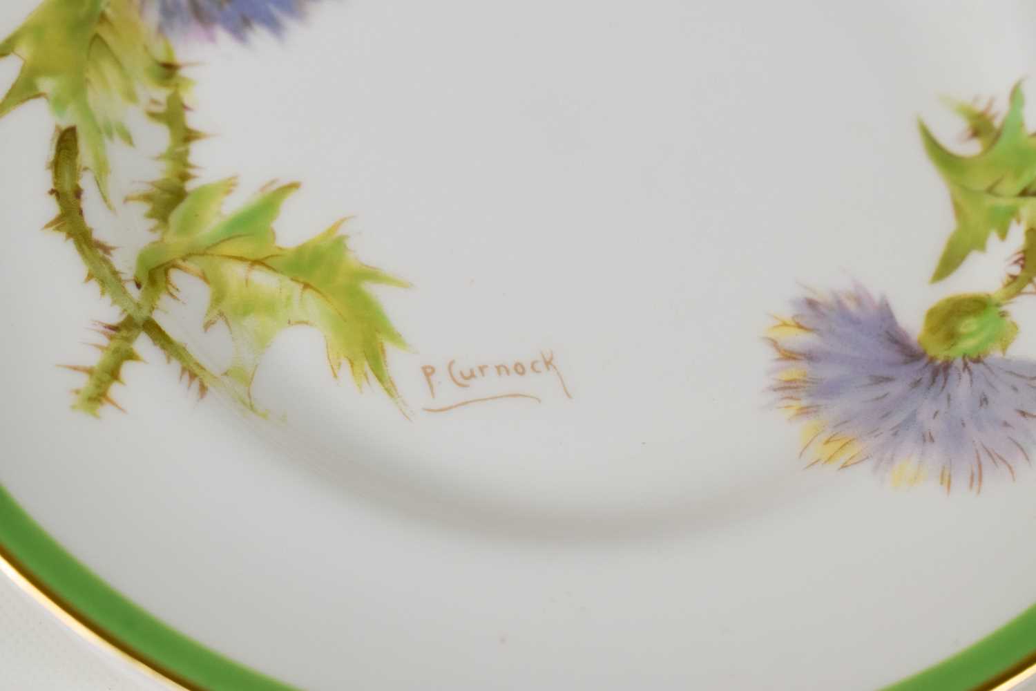 A Royal Doulton part tea service in the Glamis Thistle pattern by P Curnock, each piece signed and - Image 2 of 3