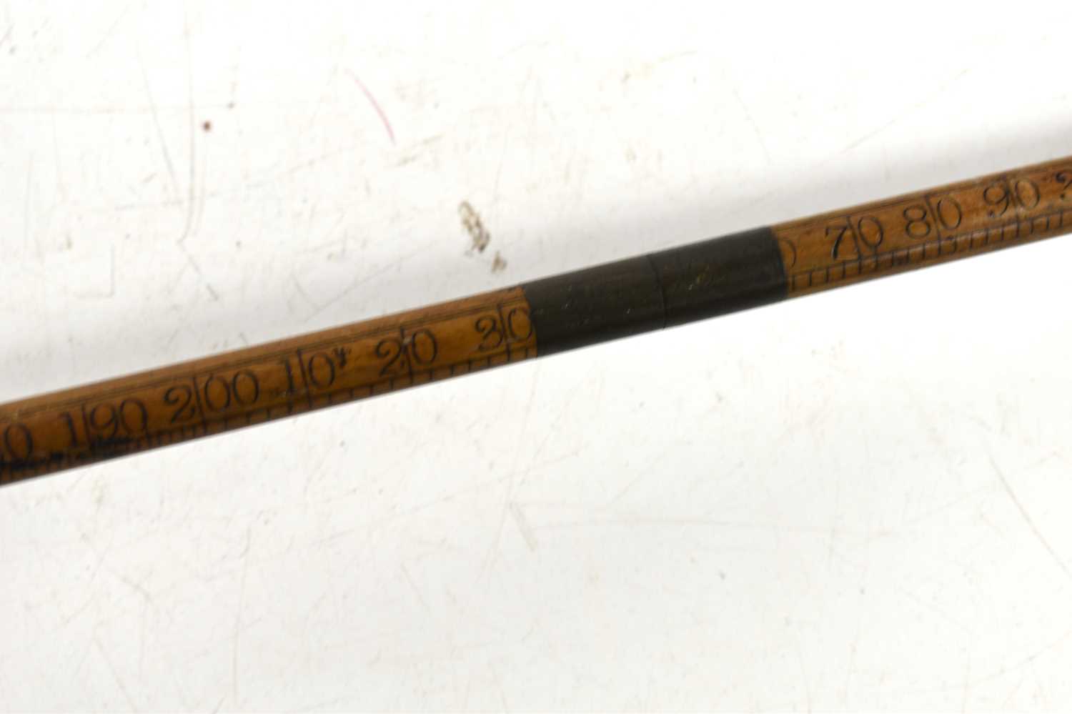 A 19th century measuring stick in the form of a walking cane, possibly for measuring casks, made - Bild 3 aus 4