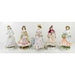 A group of five Royal Worcester fine bone China limited edition figurines: The Country Dairy of an