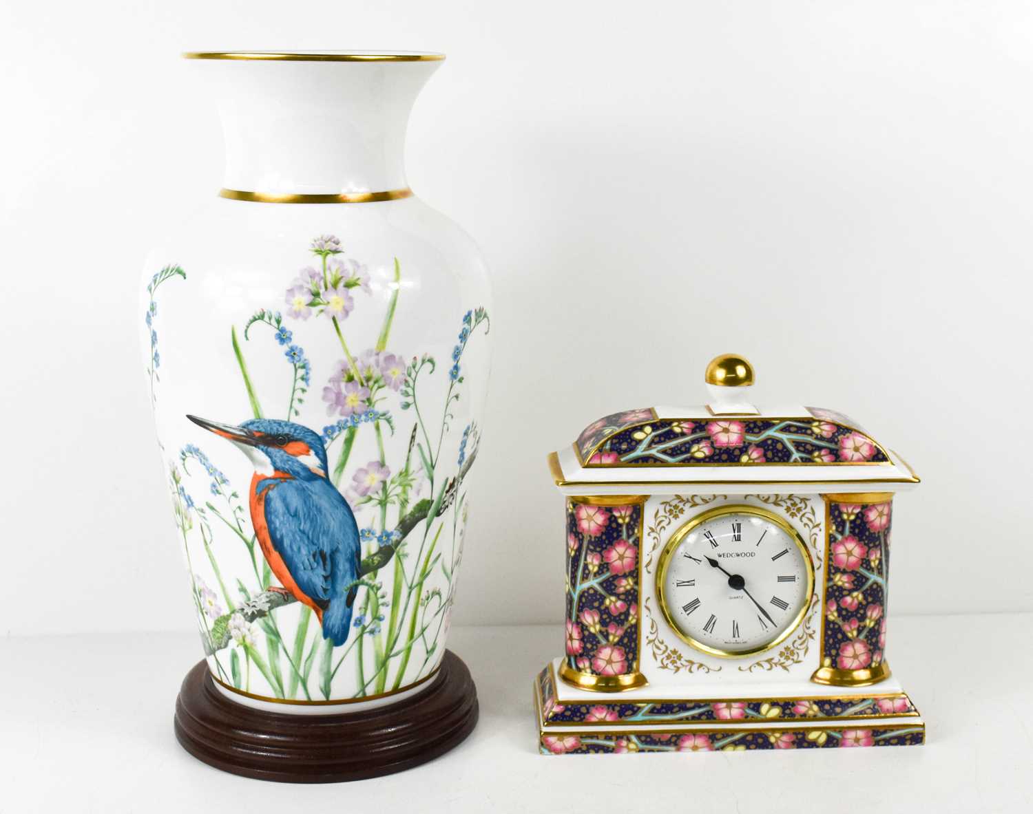 A Wedgwood porcelain clock, titled 'The Wedgwood Pilaster Clock' limited edition 243 of 1250,