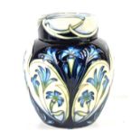 A Moorcroft Ginger Jar in the Midnight Blue pattern by Philip Gibson, designed exclusively for the