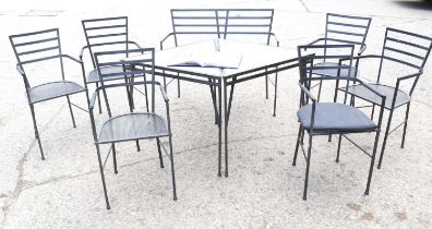 20th Century Design: a group of Anna Anselmi for Bieffeplast steel frame furniture, comprising six