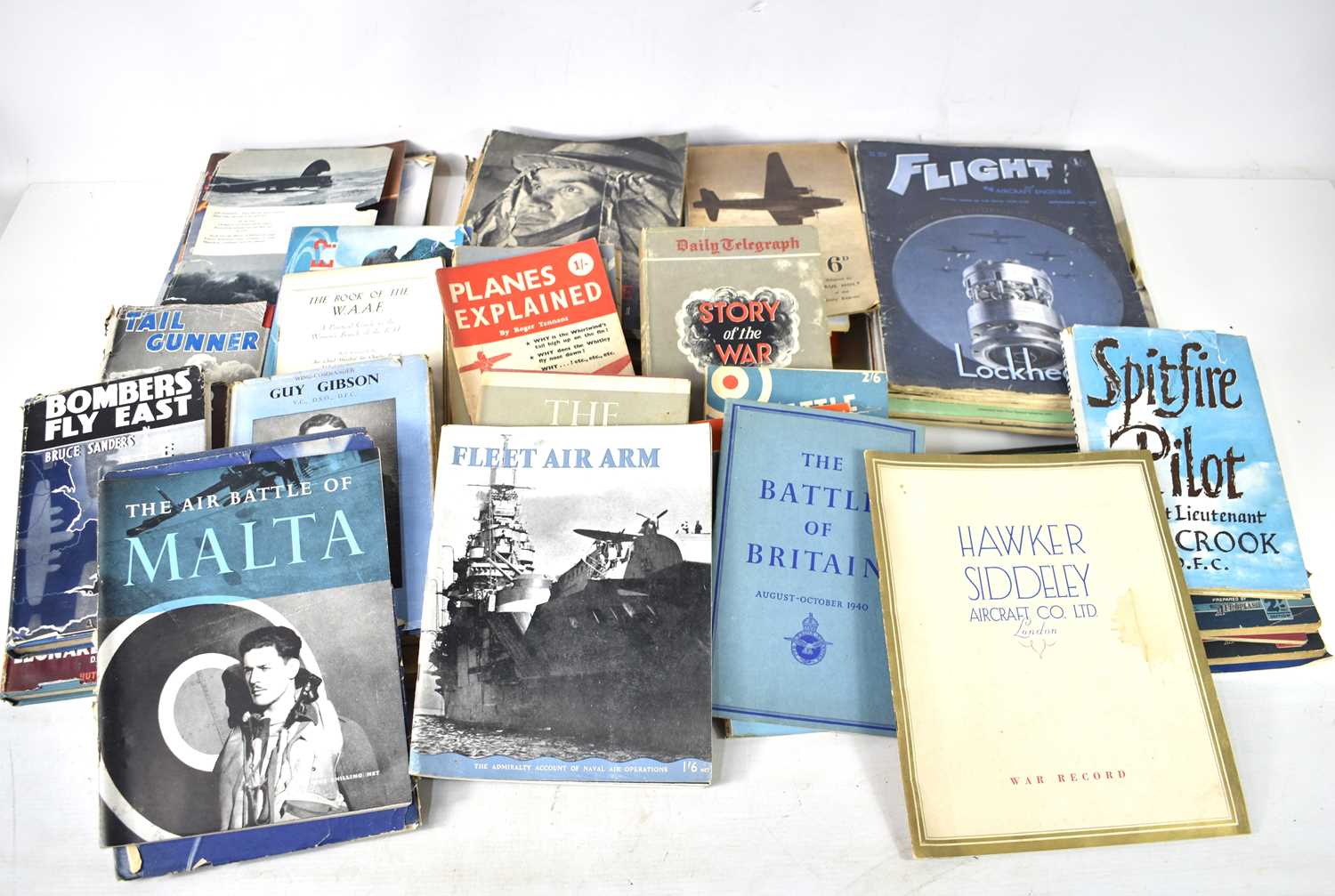 A collection of military related books to include Aircraft Recognition by R.A Saville-Sneath's,