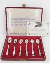 A set of six silver tea spoons, City Sets British Hallmarks: the six hall marks on each spoon are