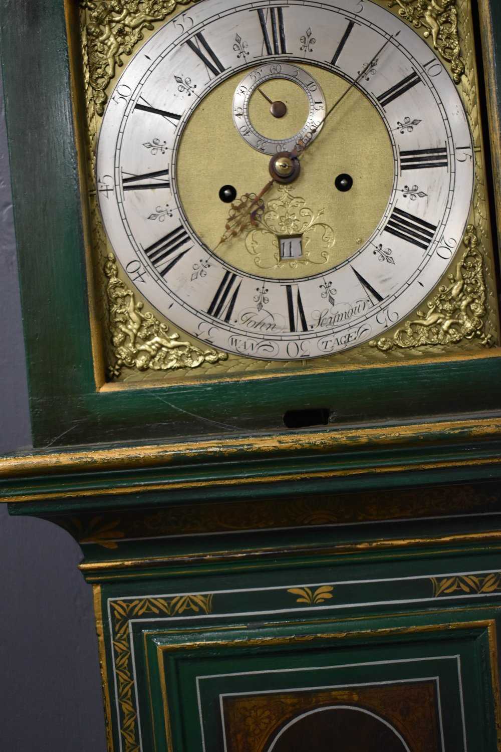 A fine and rare 18th century longcase clock by John Seymour, the brass clock face having a - Image 4 of 30