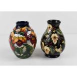 Two Moorcroft vases: one by Rachel Bishop, dated 2008 and signed, together with initials MRJ, no.