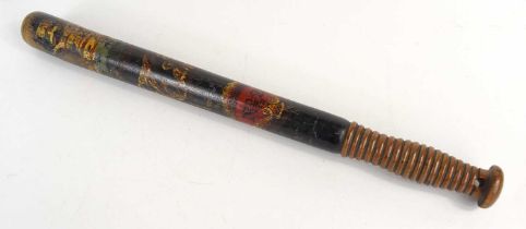 A Victorian Police truncheon, painted with a Crown above a VR cypher, and inscribed No 28 within a