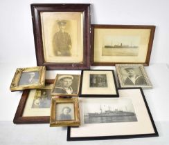 A group of military photographic portraits of various soldiers, Naval, RAF and Army, WWI and
