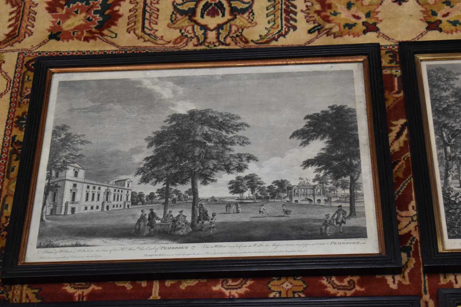 Five 18th century black and white prints, various views including Ditchley in Oxfordshire, by Luke - Image 2 of 3