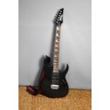 A Ibanez RG350EX electric guitar, poplar body, maple neck, the fretboard having shark tooth inlay.
