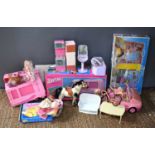 A large collection of Sindy and Barbie, dolls and accessories, including Barbie Magic Van with