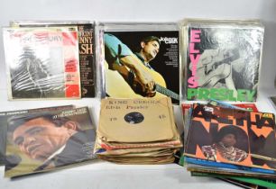 A collection of 78rpm records and LPs to include Elvis Presley "King Creole" on both vinyl and 78,