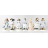 A group of Royal Worcester and Coalport porcelain figurines, to include Lullaby, Childhood Joys,