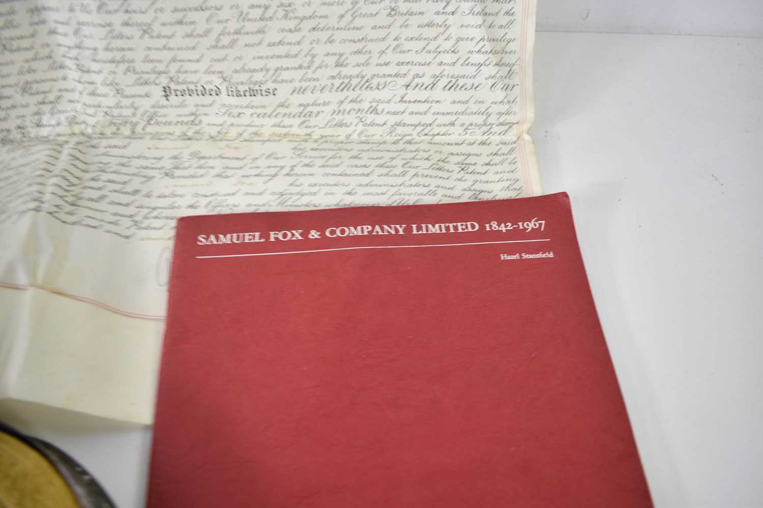 A Royal Warrant of Patent, hand written on vellum and granted to Samuel Fox of The Stocksbridge - Image 4 of 8