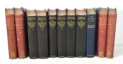 Winston Churchill, The Second World War in six volumes together with My Early Life by Winston