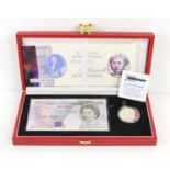The Royal Mind and Bank of England twenty pounds and silver crown set. limited edition, with