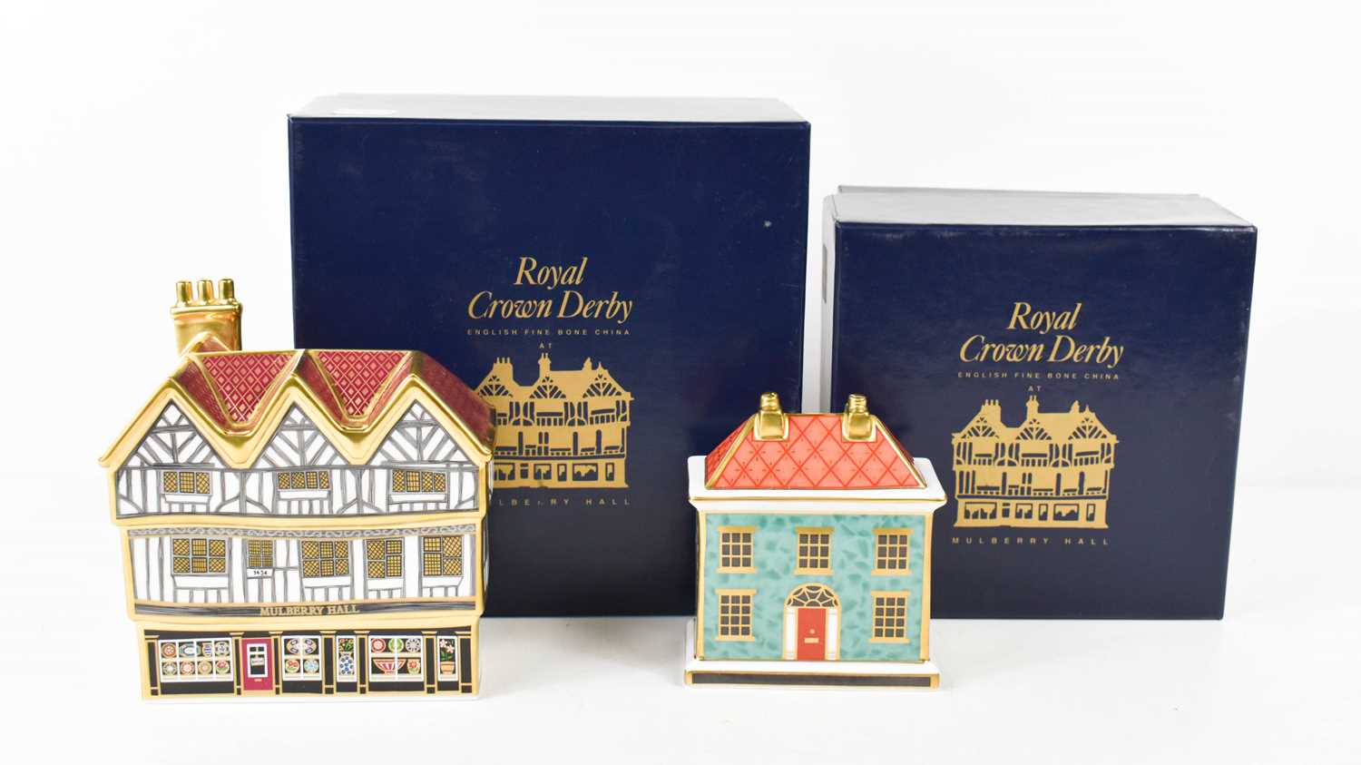 A Royal Crown Derby bone china Georgian Dolls House limited edition 546/1000 Mullberry Hall York and