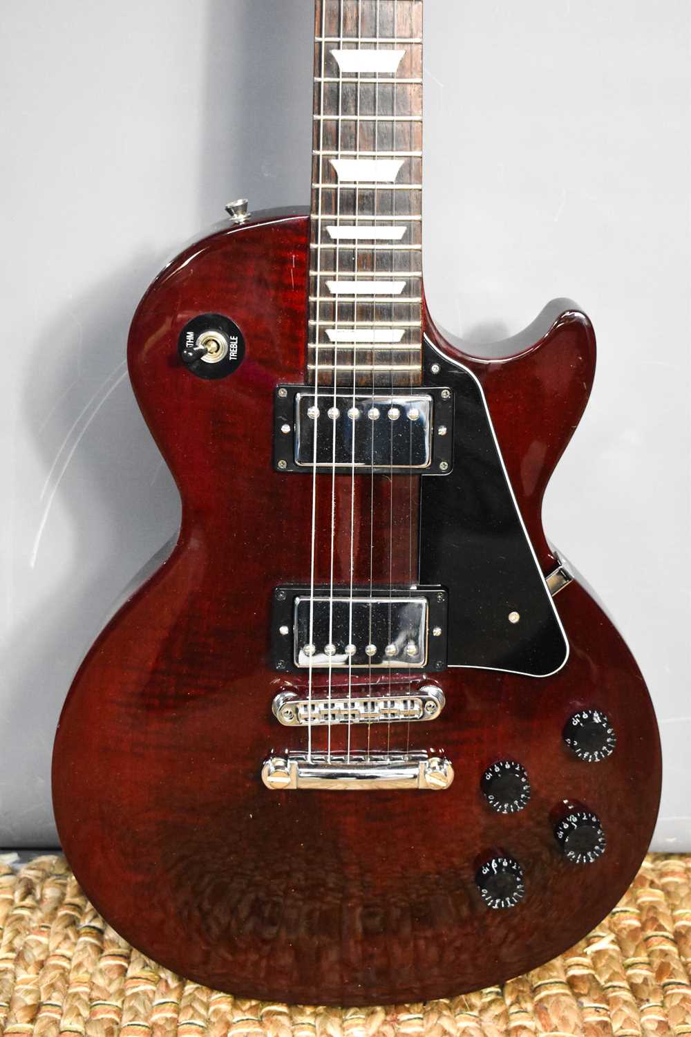A 2002 Gibson Les Paul Studio guitar, wine red, with Grover vintage tuners and Tone Pros bridge - Image 2 of 3