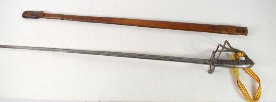A British artillery officers sword and scabbard, the sword retailed by Firmin & Sons, the blade